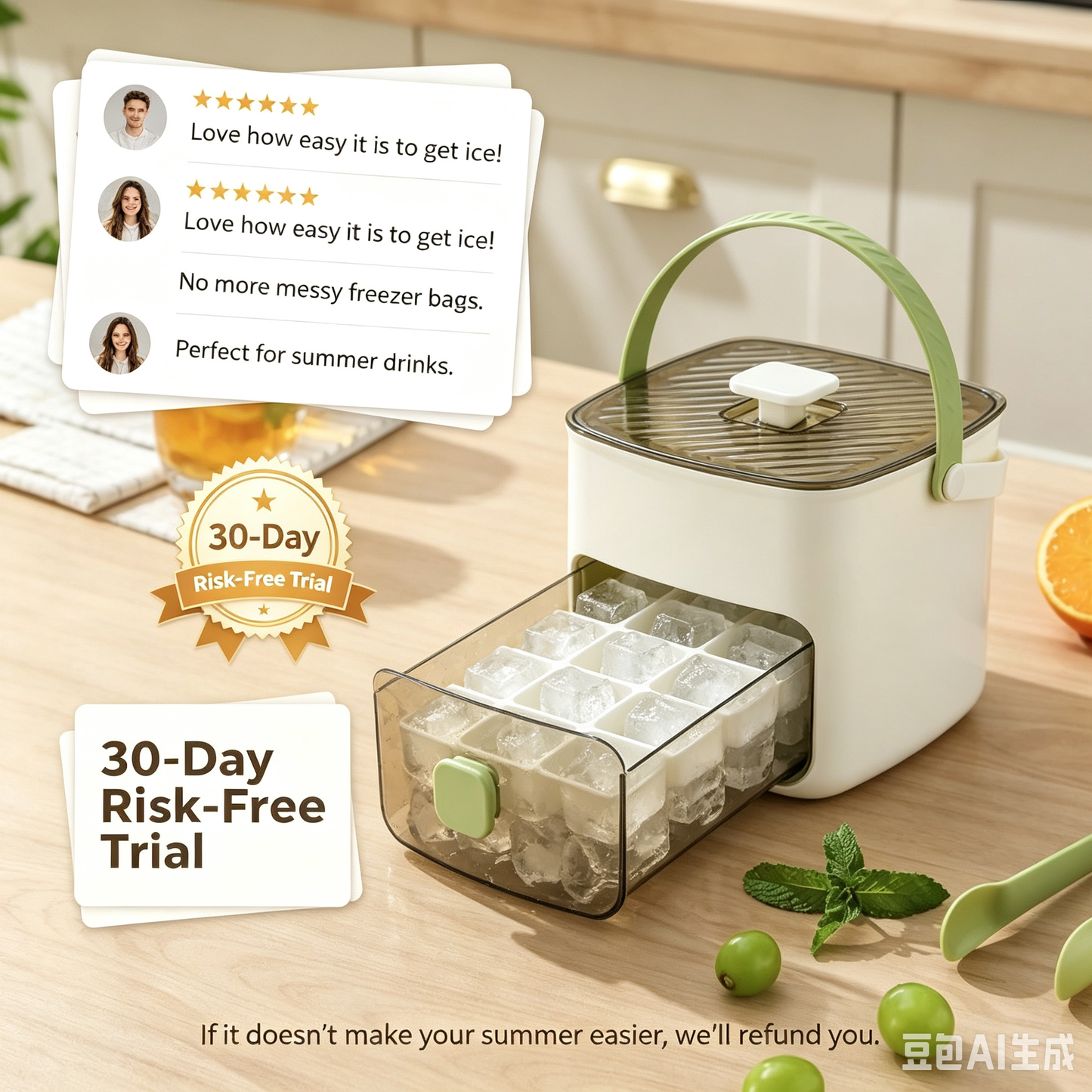48 Grid One-Touch Ice Cube Tray